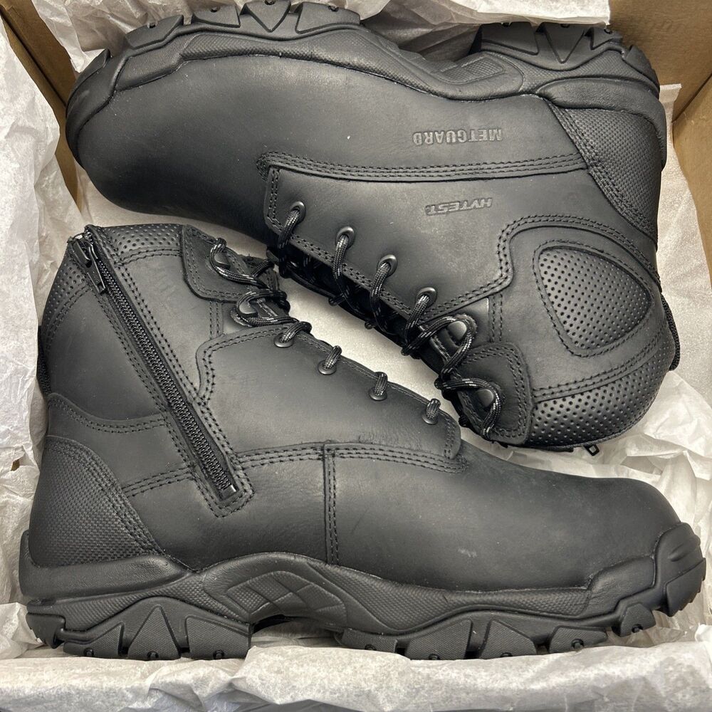 Men's 6" Metguard Zip EH Comp Toe Black  Lace/Zip Heavy Duty Work Boot  SZ 10W - Picture 8 of 9